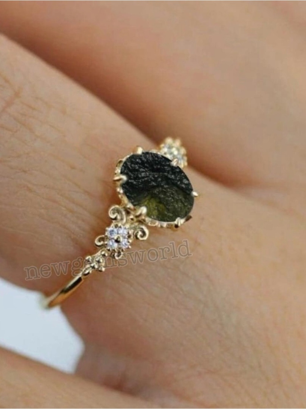 Etsy | Moldavite Gemstone Ring